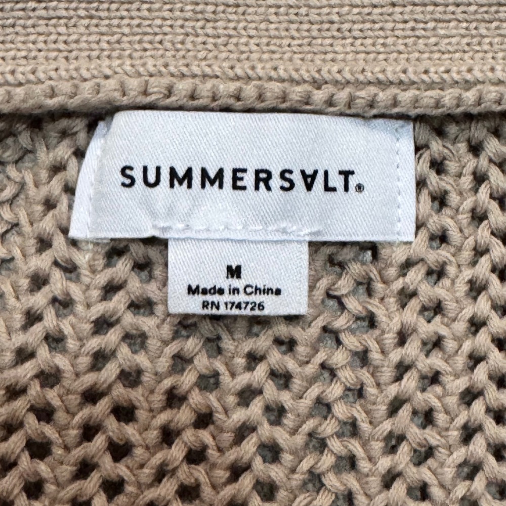 Summersalt Crochet Halter Dress Women Size M Sand Beige EUC Open Back Knit $145 - Picture 4 of 16